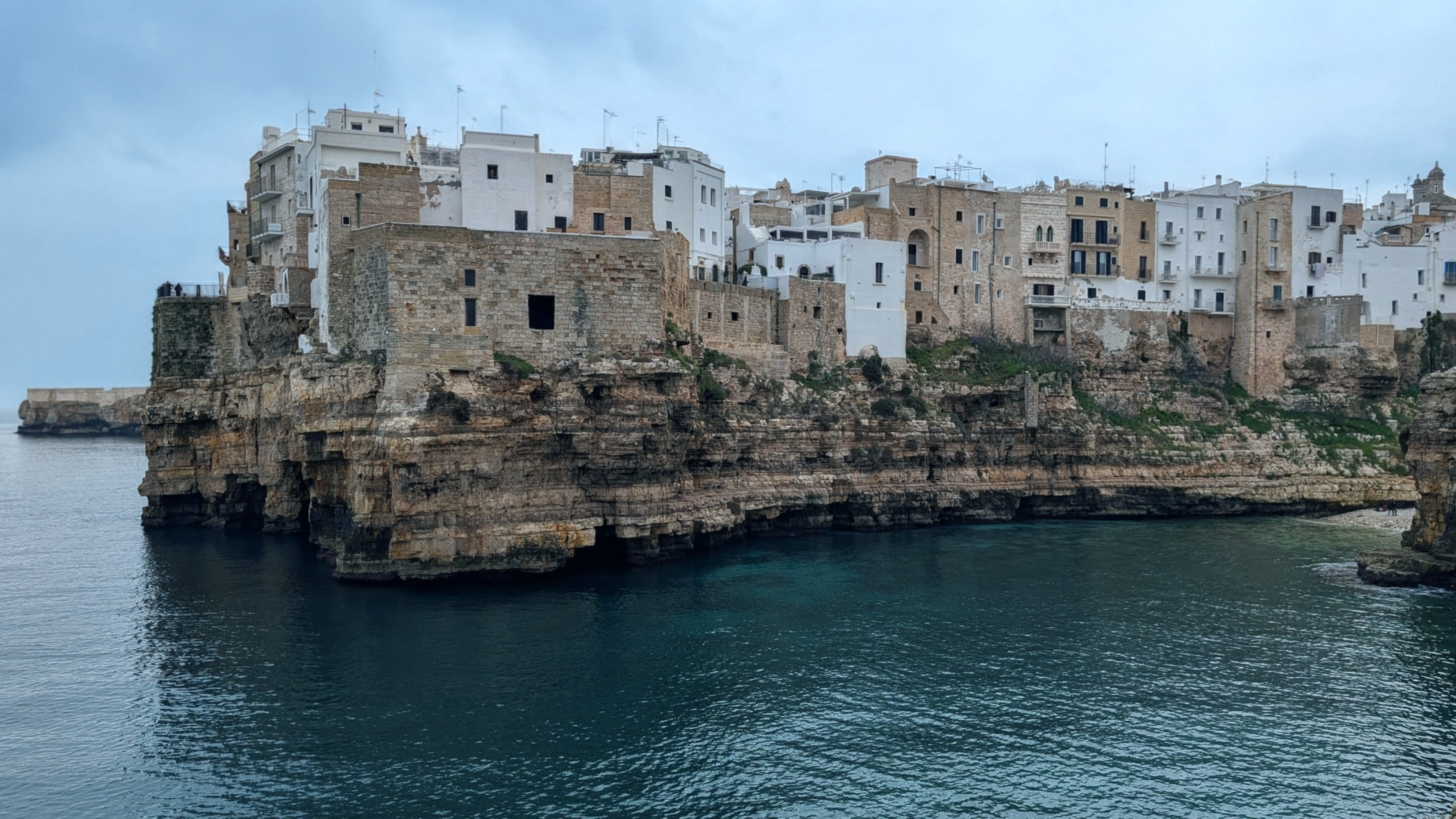 Dramatic clifftop town nearby