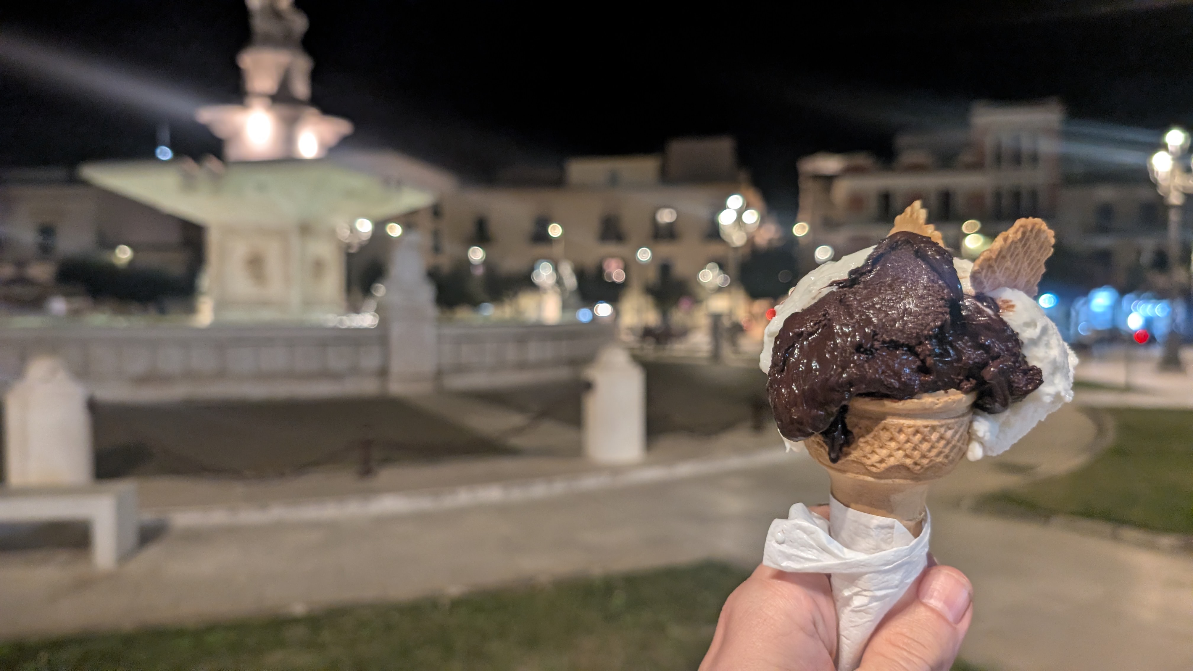 Evening gelato by the town square